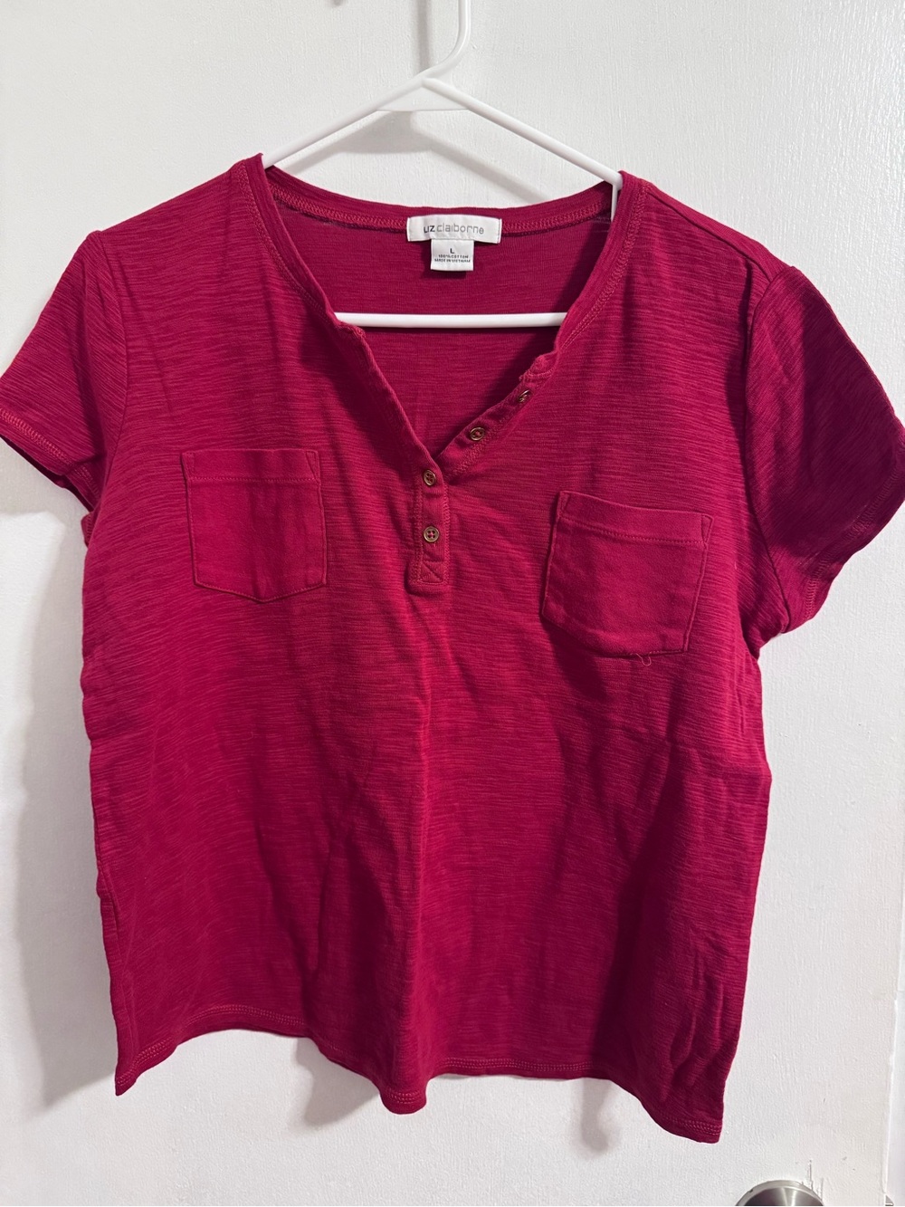 Liz Claiborne Short Sleeve Henley Top